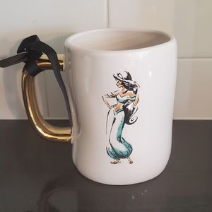 Rae Dunn Disney Princess Jasmine Aladdin White Ceramic Mug NWT